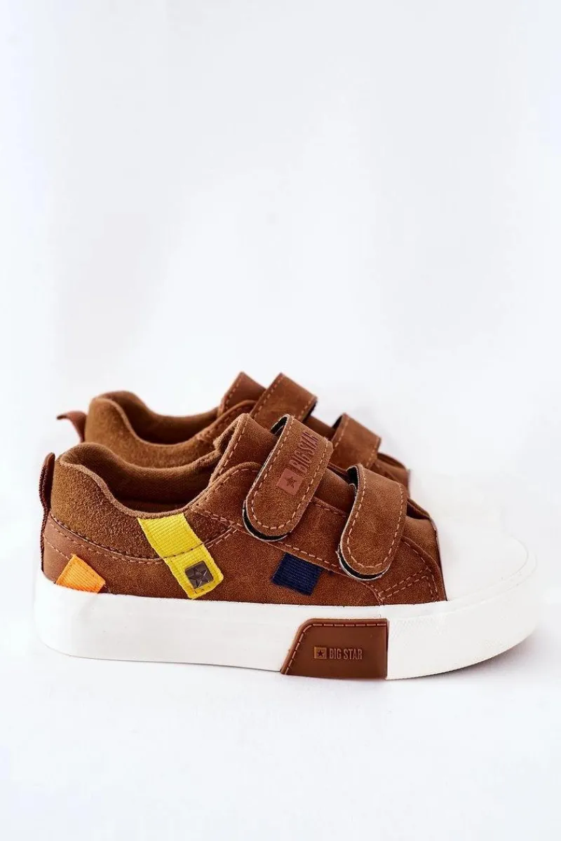 Chłopięce|Dziewczęce>Big Star Shoes Dziecięce Trampki Na Rzepy Big Star II374017 Camel