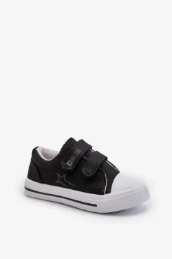 Chłopięce|Dziewczęce>Big Star Shoes Dziecięce Trampki Na Rzepy Big Star NN374111 Czarne Czarny