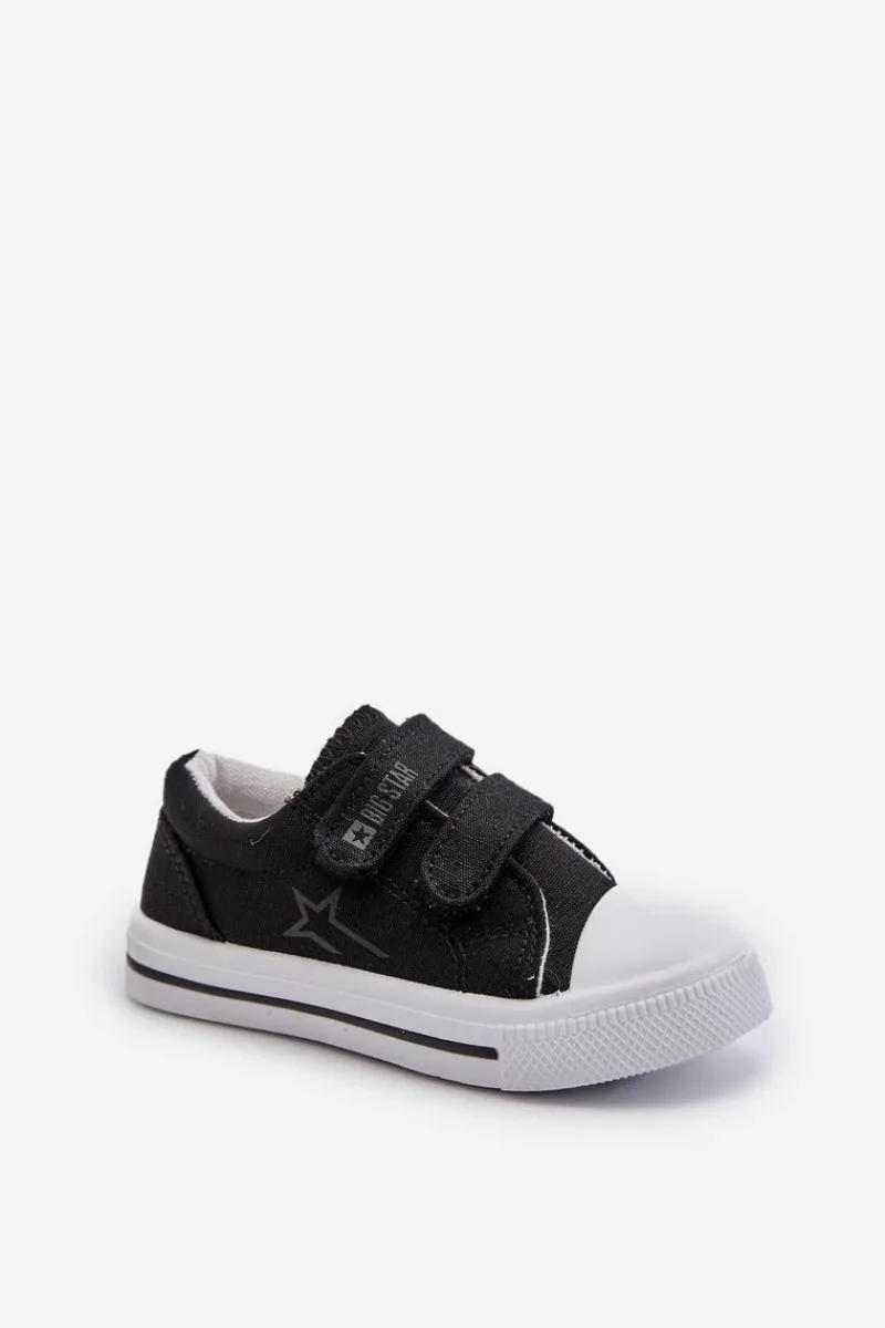 Chłopięce|Dziewczęce>Big Star Shoes Dziecięce Trampki Na Rzepy Big Star NN374111 Czarne Czarny