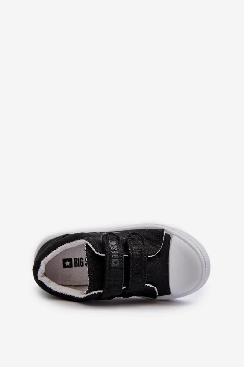 Chłopięce|Dziewczęce>Big Star Shoes Dziecięce Trampki Na Rzepy Big Star NN374111 Czarne Czarny