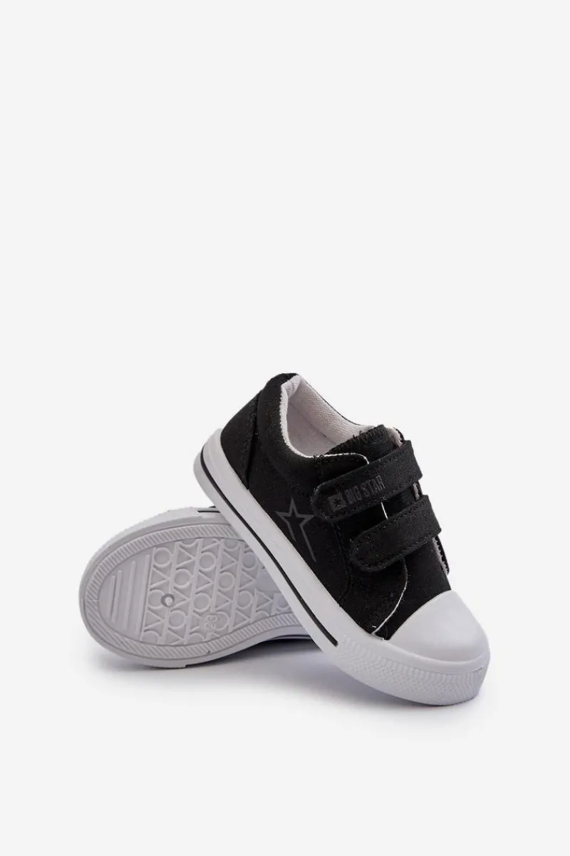 Chłopięce|Dziewczęce>Big Star Shoes Dziecięce Trampki Na Rzepy Big Star NN374111 Czarne Czarny