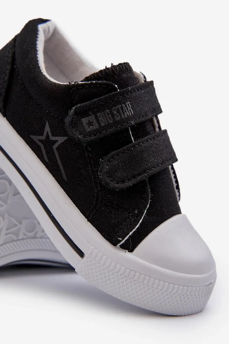 Chłopięce|Dziewczęce>Big Star Shoes Dziecięce Trampki Na Rzepy Big Star NN374111 Czarne Czarny