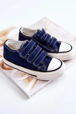 Chłopięce|Dziewczęce>Boto Dziecięce Trampki Na Rzepy Granatowe Bernie Niebieski