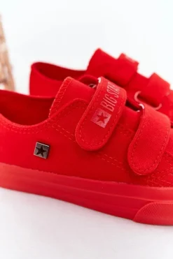 New Dziecięce Trampki Na Rzepy Big Star FF374097 Czerwone Dzieci Chłopięce|Dziewczęce