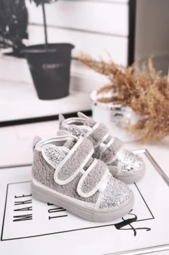 Dziewczęce>Boto Dziecięce Trampki Ocieplane Wysokie Szare Clifford