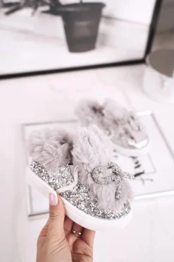 Sale Dziecięce Trampki Ocieplane Szare Mumi Dzieci Dziewczęce