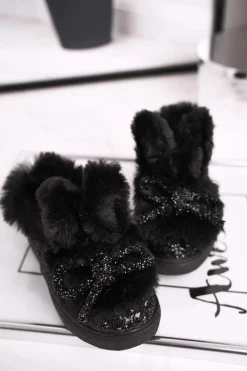 Dziewczęce>Boto Dziecięce Trampki Ocieplane Czarne Mumi