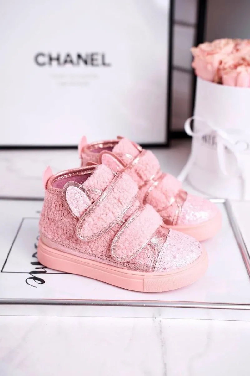 Discount Boto Dziecięce Trampki Ocieplane Wysokie Różowe Clifford