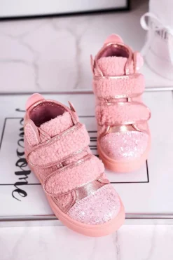 Discount Boto Dziecięce Trampki Ocieplane Wysokie Różowe Clifford