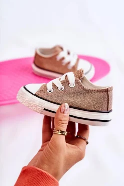 Dziewczęce|Back To School>Boto Dziecięce Trampki Wiązane Różowe Złoto Wella Różowy