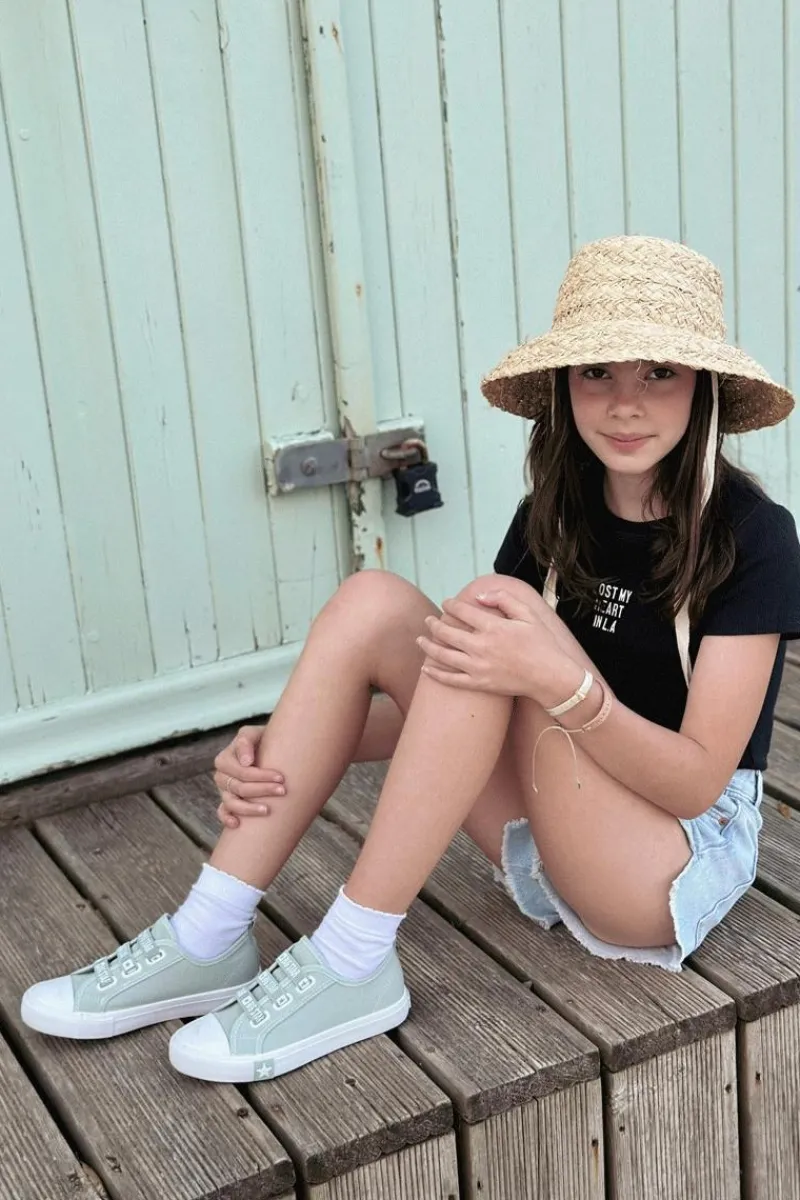 Discount Big Star Shoes Dziecięce Trampki Wsuwane Big Star LL374010 Zielone