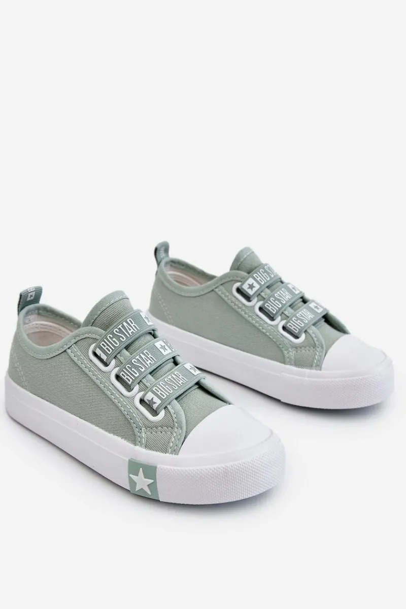 Discount Big Star Shoes Dziecięce Trampki Wsuwane Big Star LL374010 Zielone