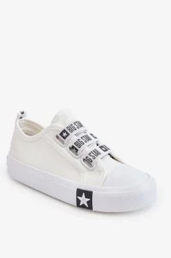Online Big Star Shoes Dziecięce Trampki Wsuwane Big Star LL374007 Białe