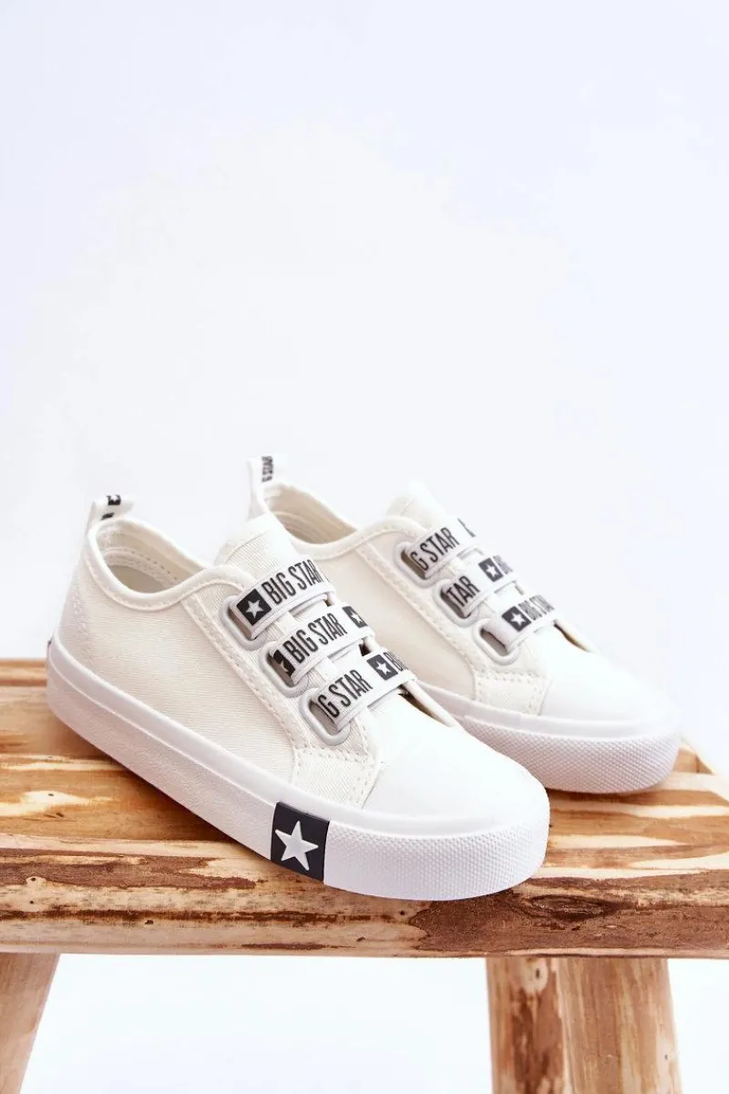 Online Big Star Shoes Dziecięce Trampki Wsuwane Big Star LL374007 Białe