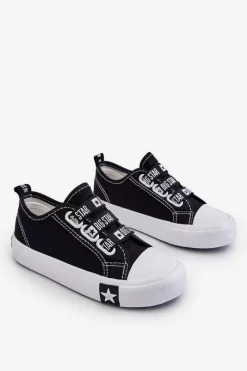 Best Dziecięce Trampki Wsuwane Big Star LL374006 Czarne Dzieci Chłopięce|Dziewczęce