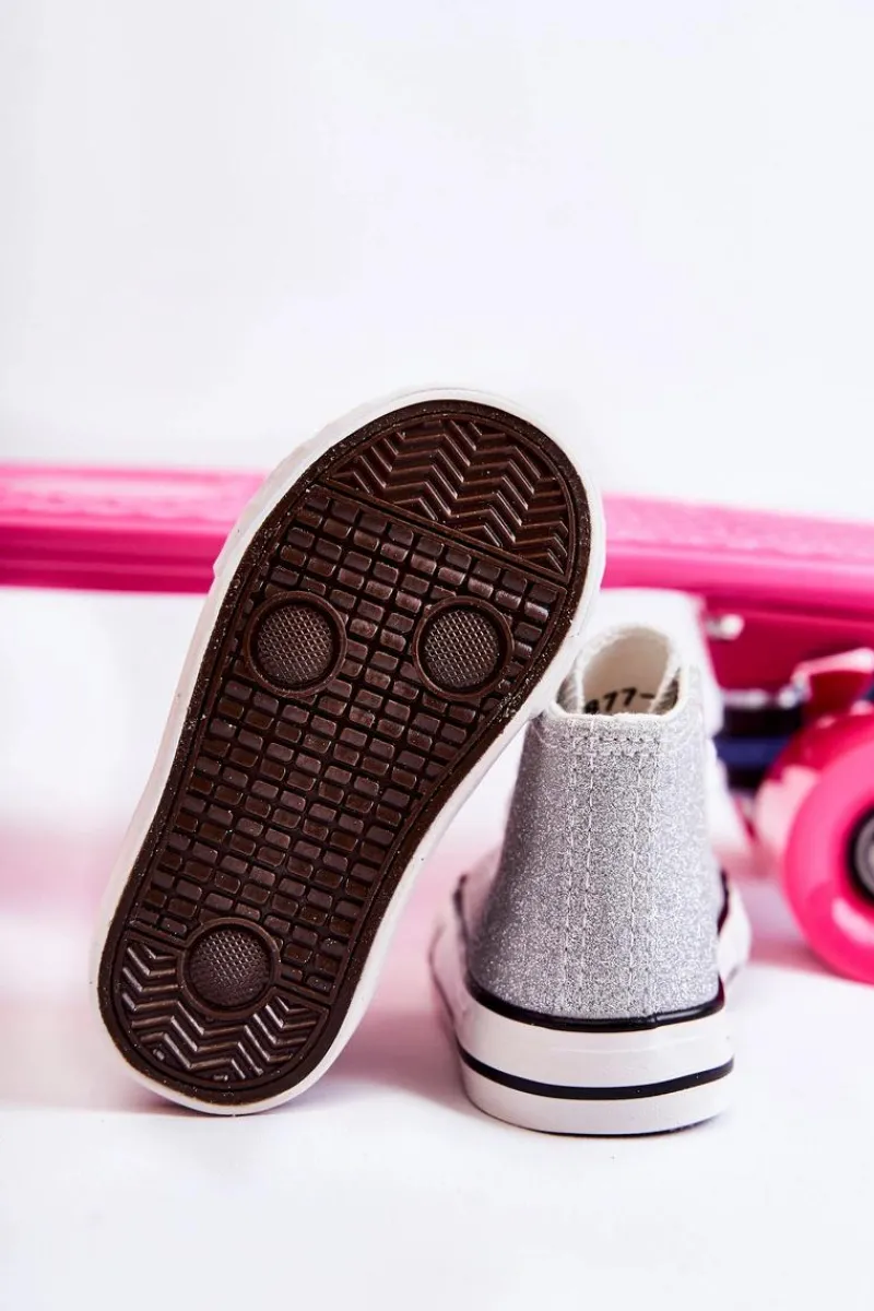 Dziewczęce|Back To School>Boto Dziecięce Trampki Wysokie Srebrne Catrina Srebrny