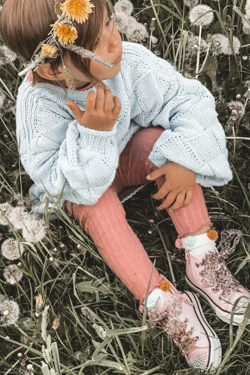 Dziewczęce>Boto Dziecięce Trampki Z Cyrkoniami Różowe Smile