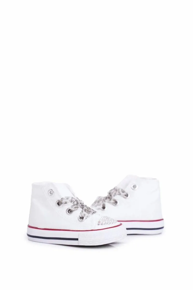 Discount Dziecięce Trampki Z Cyrkoniami Białe Smile Dzieci Dziewczęce|Back To School