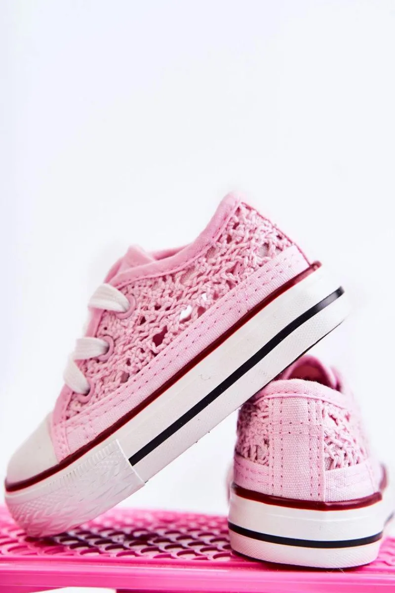 Dziewczęce|Back To School>Boto Dziecięce Trampki Z Koronką Różowe Roly-Poly Różowy