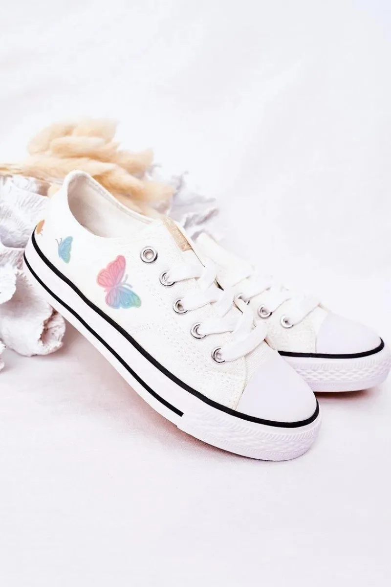 Dziewczęce>Evento Dziecięce Trampki Z Motylkami Białe Fairytales