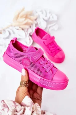 Discount Dziecięce Trampki Z Siateczką BIG STAR HH374019 Fuksja Dzieci Dziewczęce