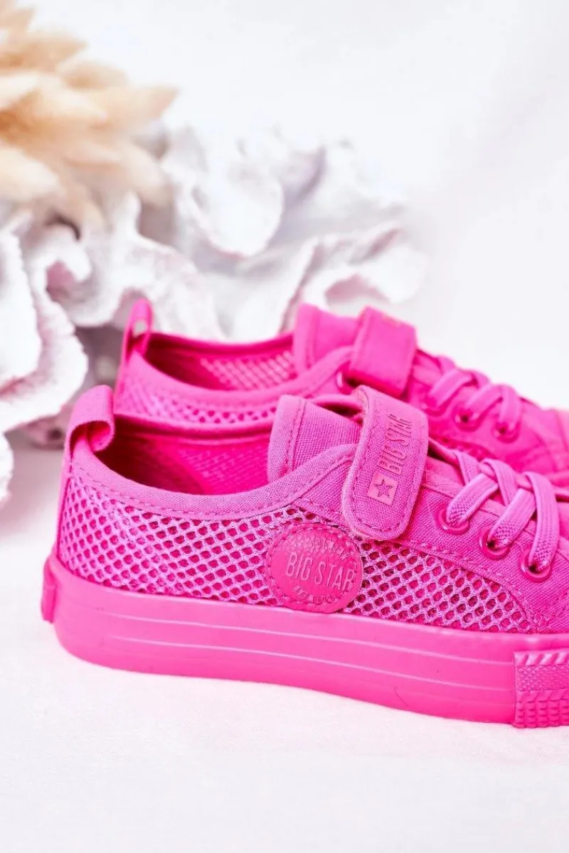 Discount Dziecięce Trampki Z Siateczką BIG STAR HH374019 Fuksja Dzieci Dziewczęce