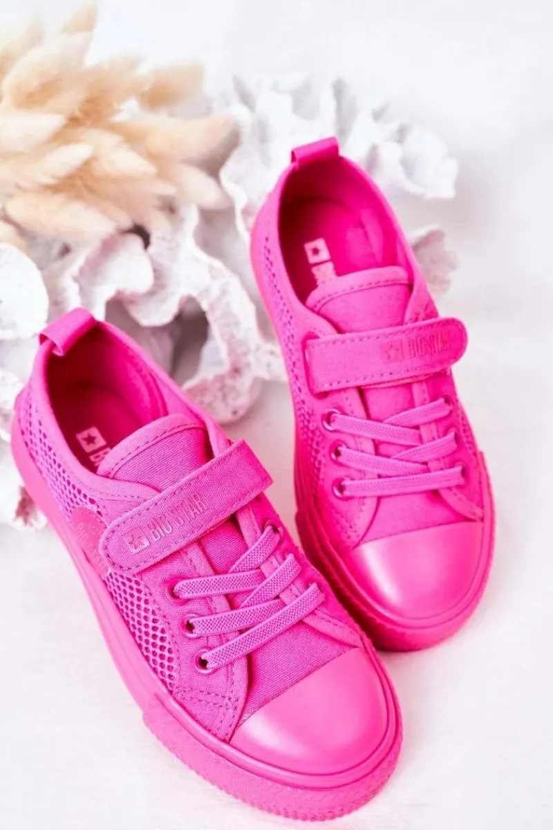 Discount Dziecięce Trampki Z Siateczką BIG STAR HH374019 Fuksja Dzieci Dziewczęce