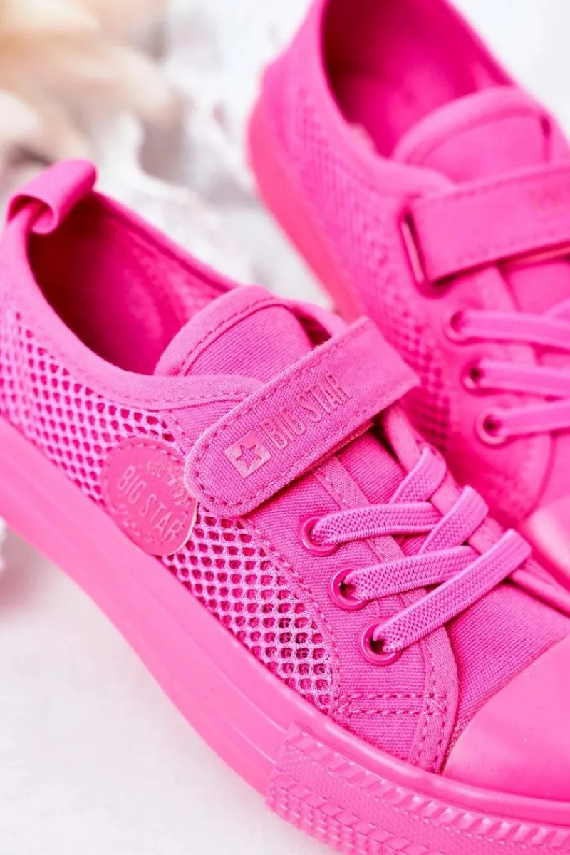 Discount Dziecięce Trampki Z Siateczką BIG STAR HH374019 Fuksja Dzieci Dziewczęce