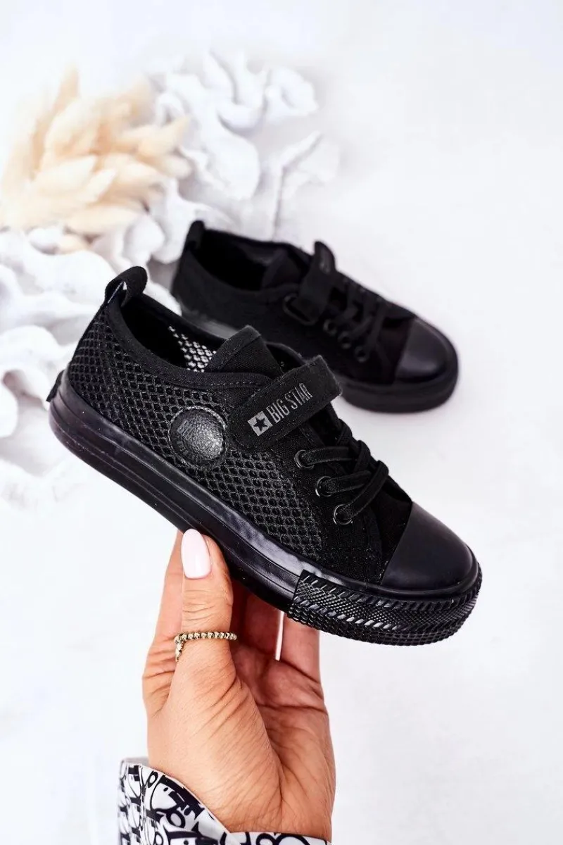 Clearance Big Star Shoes Dziecięce Trampki Z Siateczką BIG STAR HH374015 Czarne