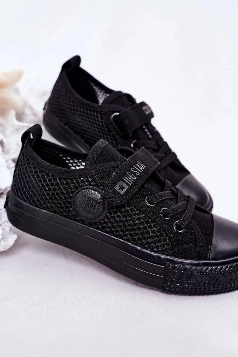 Clearance Big Star Shoes Dziecięce Trampki Z Siateczką BIG STAR HH374015 Czarne