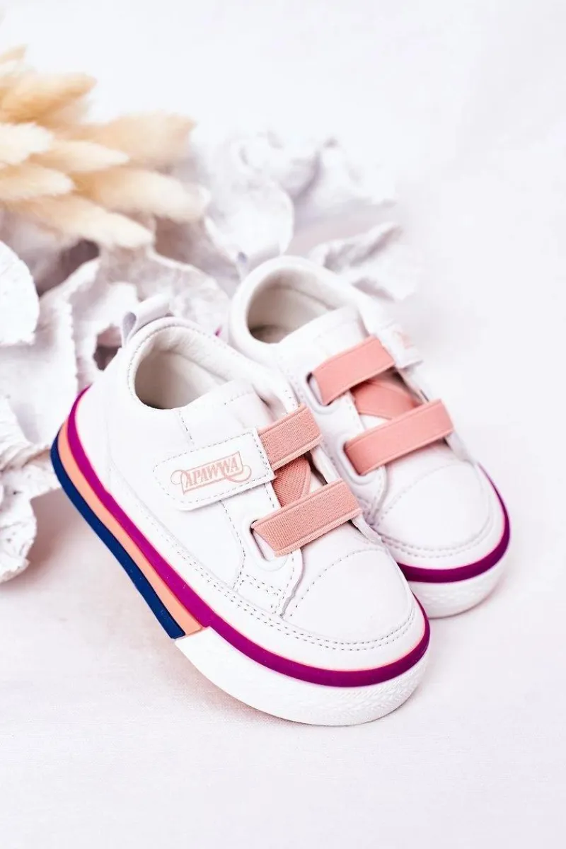 Clearance Boto Dziecięce Trampki Ze Ściągaczem Biało Różowe Baxter