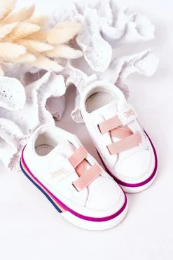 Clearance Boto Dziecięce Trampki Ze Ściągaczem Biało Różowe Baxter