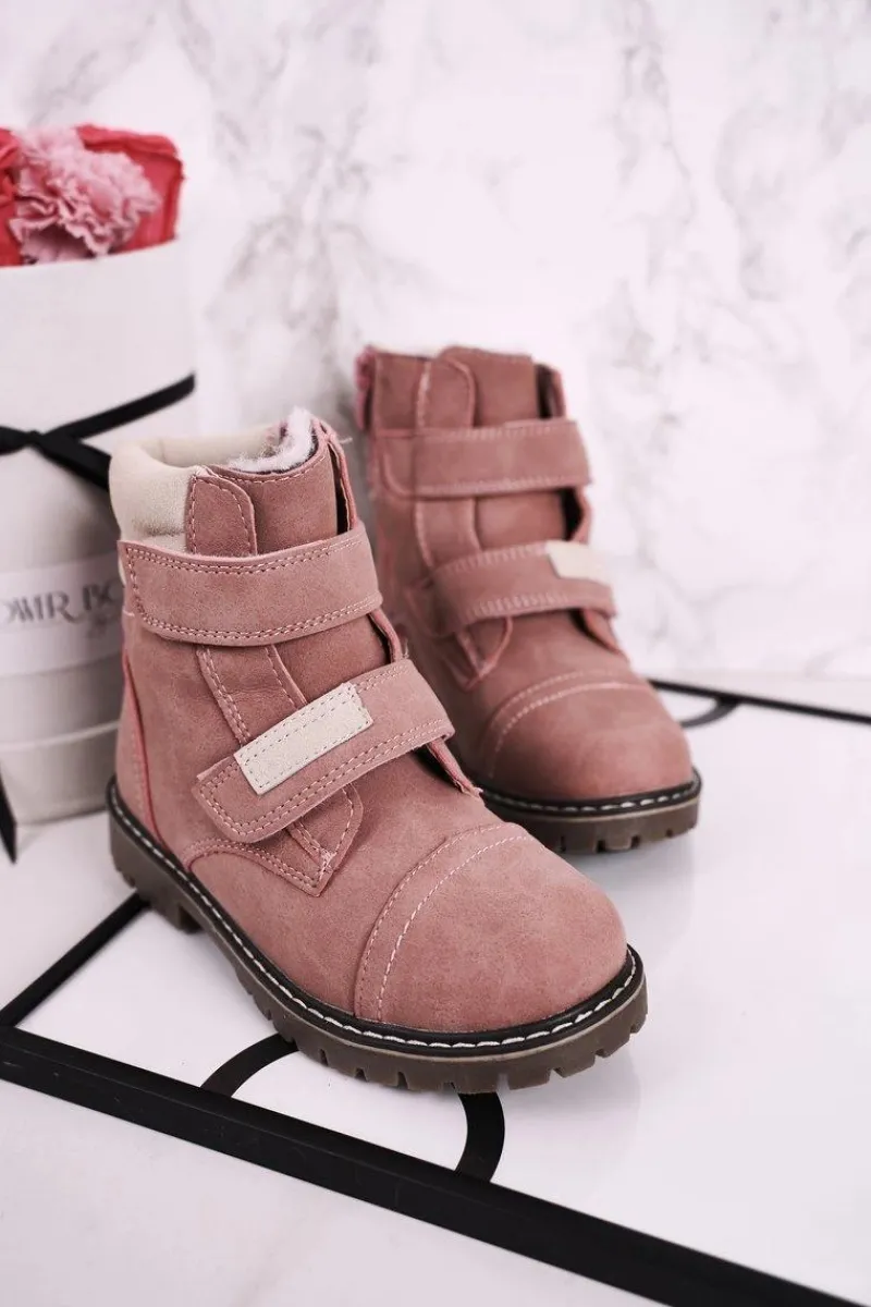 Best Dziecięce Traperki Botki Ocieplane Futerkiem Różowe Emma Dzieci Dziewczęce