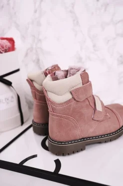Best Dziecięce Traperki Botki Ocieplane Futerkiem Różowe Emma Dzieci Dziewczęce