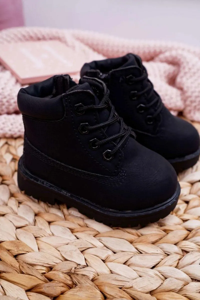 Boto Dziecięce Trapery Botki Czarne Dexter