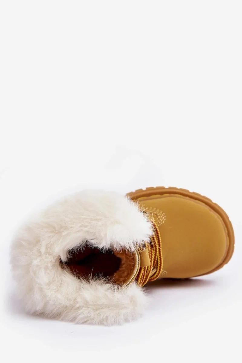 Online Boto Dziecięce Trapery Botki Na Suwak z Futerkiem Camel Gerande Brązowy