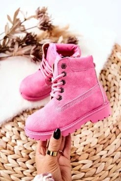 Chłopięce|Dziewczęce>Boto Dziecięce Trapery Botki Różowe Milos