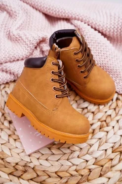 Best Boto Dziecięce Trapery Botki z Suwakiem Camel Dexter