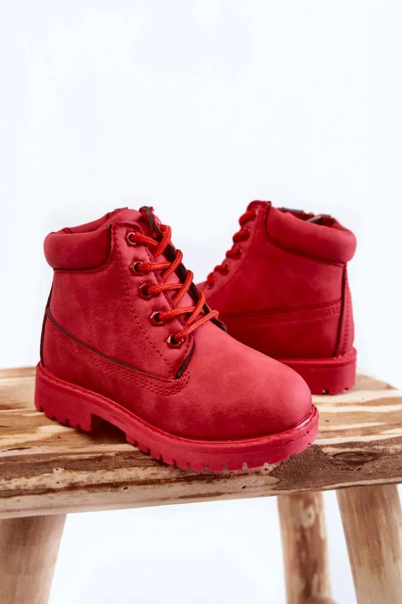 Online Boto Dziecięce Trapery Botki Z Suwakiem Czerwone Dexter