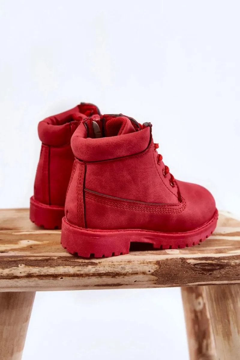 Online Boto Dziecięce Trapery Botki Z Suwakiem Czerwone Dexter