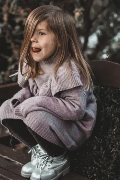 New Boto Dziecięce Trapery Botki z Suwakiem Srebrne Dexter Srebrny