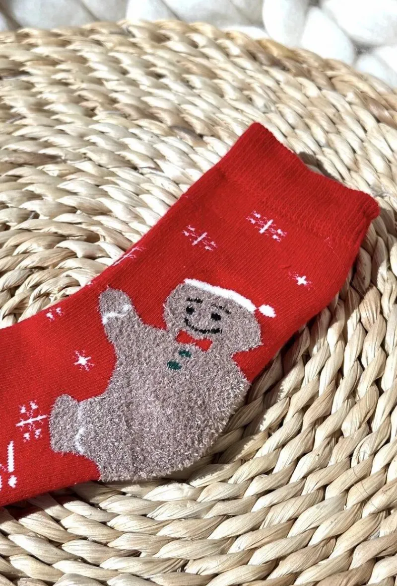 Skarpetki|Skarpetki>Aura.via Dziecięce Świąteczne Bawełniane Skarpety Czerwone