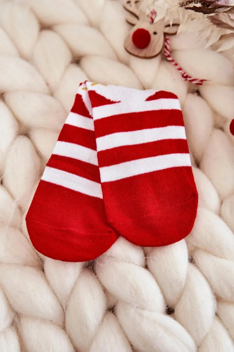 Skarpetki|Skarpetki>COSAS Dziecięce Świąteczne Skarpety W Paski Biało-Czerwone