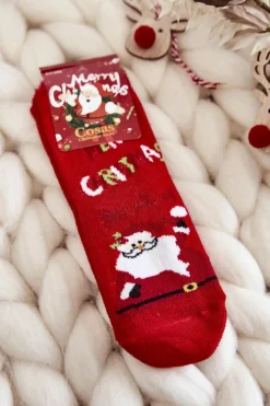 Skarpetki|Skarpetki>COSAS Dziecięce Świąteczne Skarpety Mikołaj Czerwono-Zielone