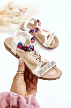 Discount Dziecięce Wsuwane Sandały Białe Sammi Dzieci Dziewczęce