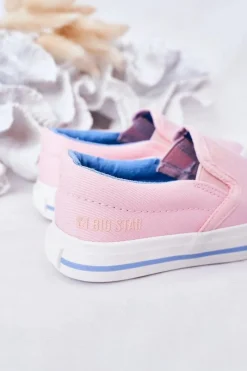 Dziewczęce|Dziewczęce></noscript>Big Star Shoes Dziecięce Wsuwane Tenisówki Slip-On Big Star HH374009 Różowe