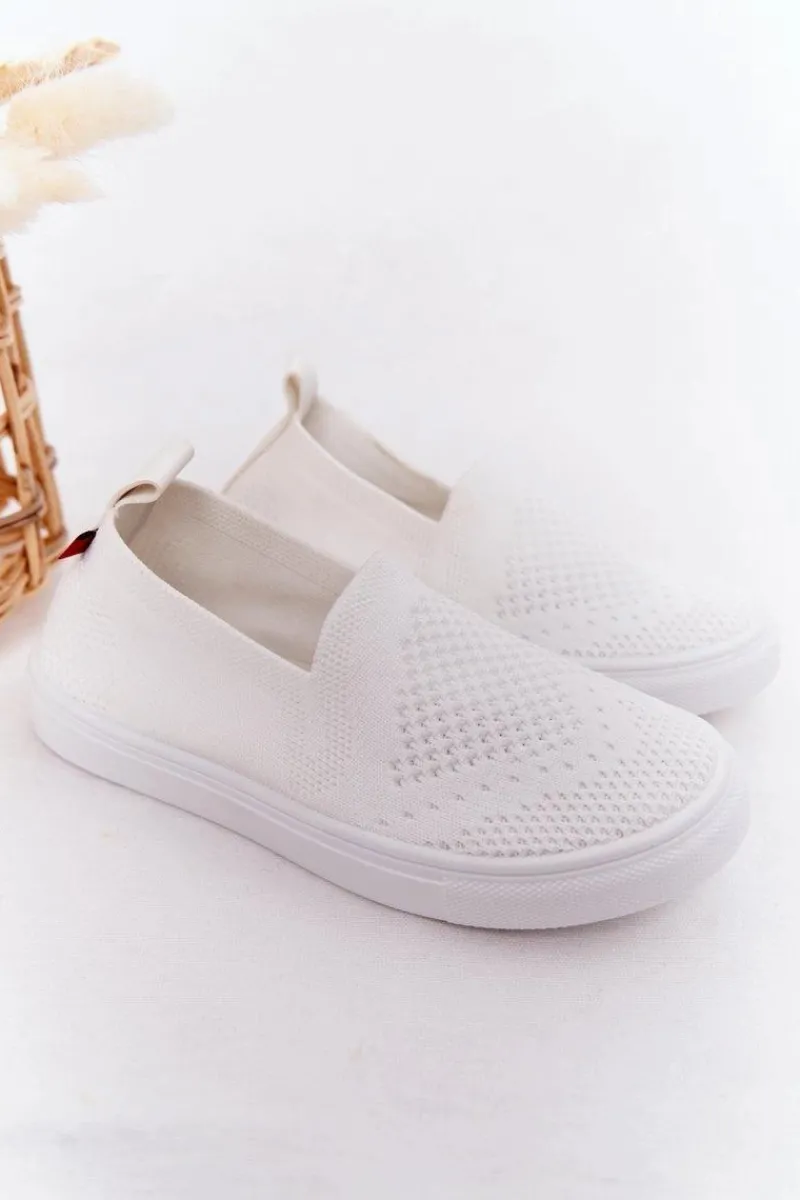 Clearance Big Star Shoes Dziecięce Wsuwane Tenisówki Slip-On Big Star HH374105 Białe