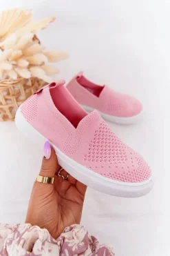 Hot Big Star Shoes Dziecięce Wsuwane Tenisówki Slip-On Big Star HH374103 Różowe