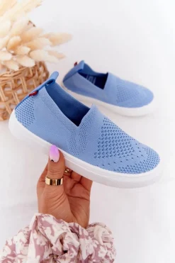 Discount Dziecięce Wsuwane Tenisówki Slip-On Big Star HH374108 Niebieskie Dzieci Chłopięce|Dziewczęce