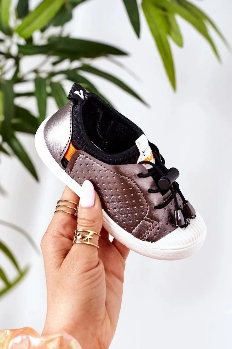 Best Dziecięce Wsuwane Trampki Srebrne Playground Dzieci Chłopięce|Dziewczęce